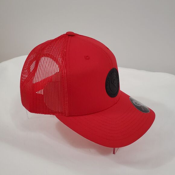 RAM ADVANTAGE Trucker Hat Snapback OSFM Red w/ Black PVC Patch Mid Profile NWT - Picture 10 of 12